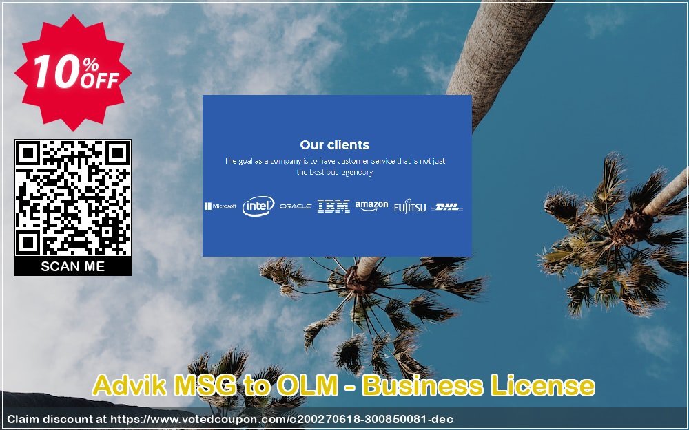 Advik MSG to OLM - Business Plan Coupon, discount Coupon code Advik MSG to OLM - Business License. Promotion: Advik MSG to OLM - Business License Exclusive offer 