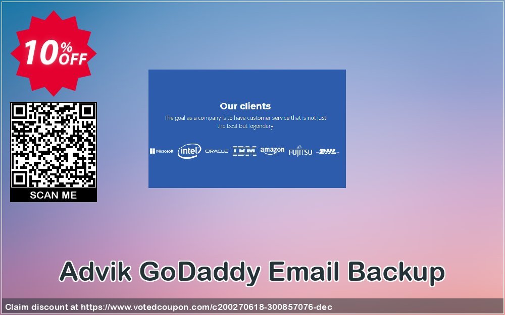 Advik GoDaddy Email Backup Coupon, discount Coupon code Advik GoDaddy Email Backup - Personal License. Promotion: Advik GoDaddy Email Backup - Personal License Exclusive offer 