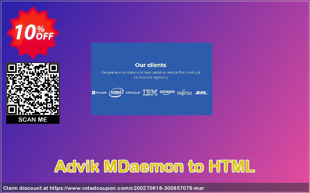 Advik MDaemon to HTML Coupon, discount Coupon code Advik MDaemon to HTML - Personal License. Promotion: Advik MDaemon to HTML - Personal License Exclusive offer 