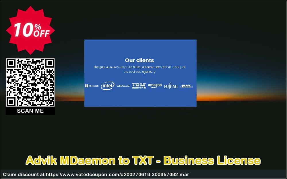 Advik MDaemon to TXT - Business Plan Coupon, discount Coupon code Advik MDaemon to TXT - Business License. Promotion: Advik MDaemon to TXT - Business License Exclusive offer 