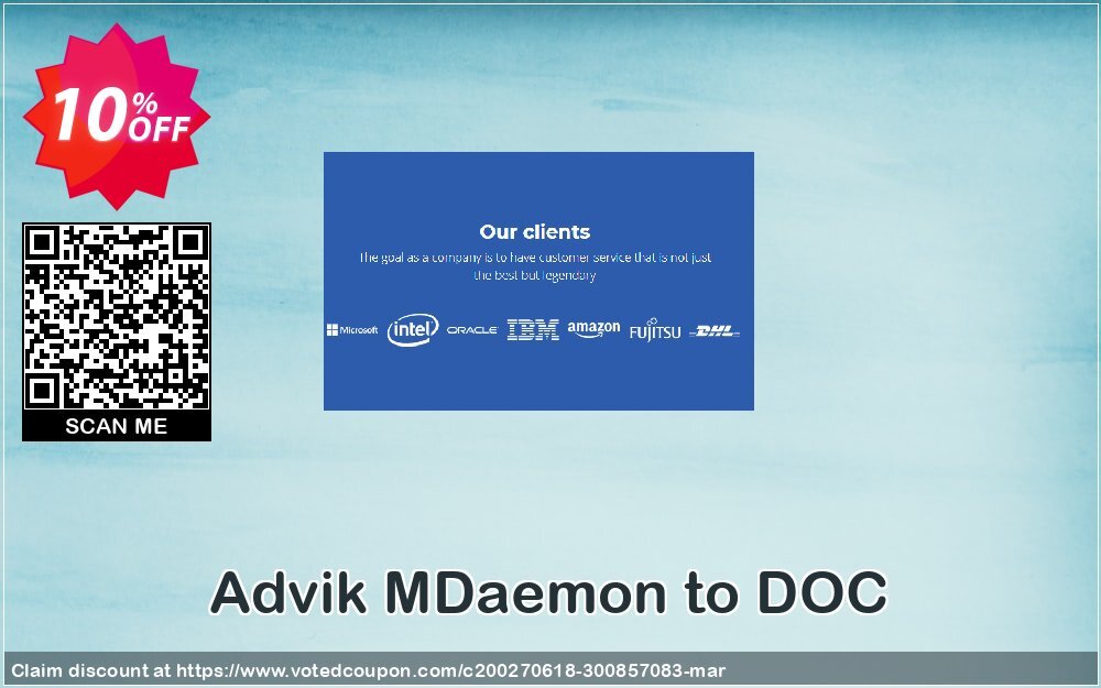 Advik MDaemon to DOC Coupon, discount Coupon code Advik MDaemon to DOC - Personal License. Promotion: Advik MDaemon to DOC - Personal License Exclusive offer 