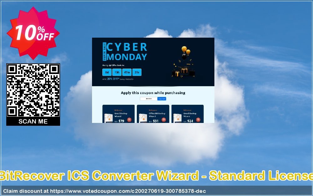 BitRecover ICS Converter Wizard - Standard Plan Coupon, discount Coupon code ICS Converter Wizard - Standard License. Promotion: ICS Converter Wizard - Standard License offer from BitRecover