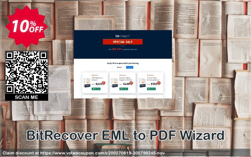 BitRecover EML to PDF Wizard Coupon, discount Coupon code EML to PDF Wizard - Personal License. Promotion: EML to PDF Wizard - Personal License offer from BitRecover