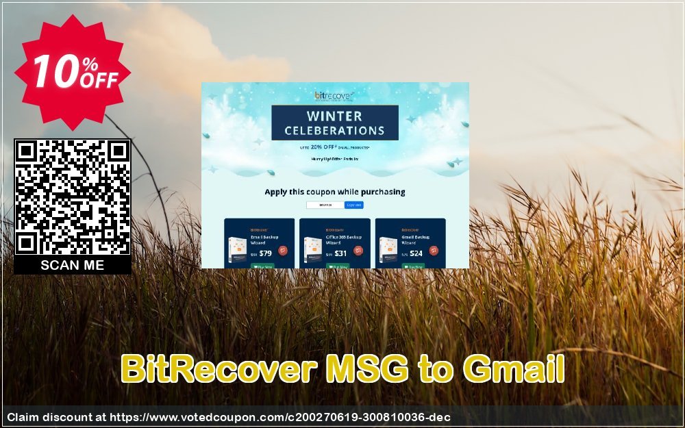 BitRecover MSG to Gmail Coupon, discount Coupon code BitRecover MSG to Gmail - Standard License. Promotion: BitRecover MSG to Gmail - Standard License Exclusive offer 