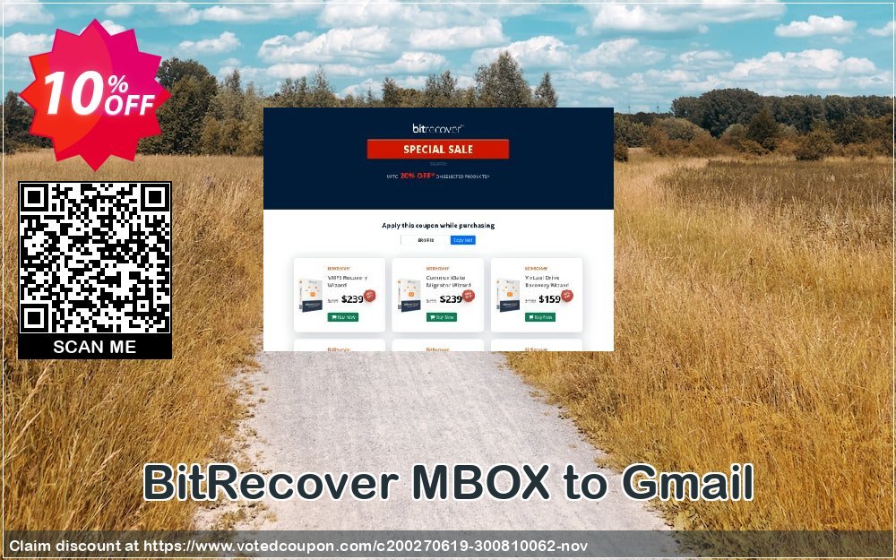 BitRecover MBOX to Gmail Coupon, discount Coupon code BitRecover MBOX to Gmail - Personal License. Promotion: BitRecover MBOX to Gmail - Personal License Exclusive offer 