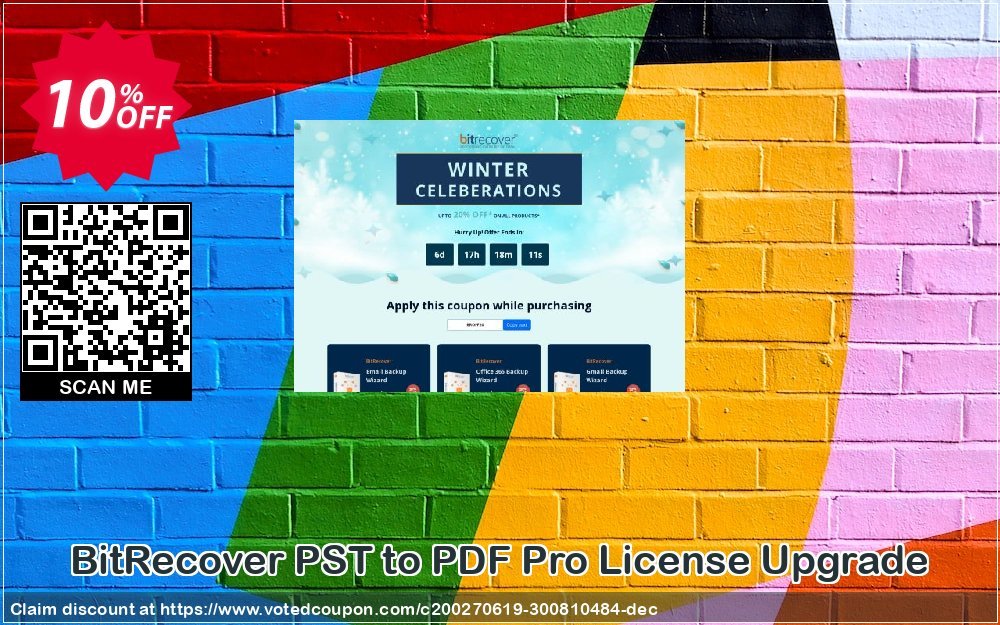 BitRecover PST to PDF Pro Plan Upgrade Coupon, discount Coupon code PST to PDF Pro License Upgrade. Promotion: PST to PDF Pro License Upgrade offer from BitRecover