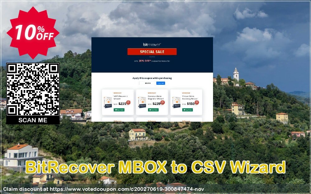 BitRecover MBOX to CSV Wizard Coupon, discount Coupon code BitRecover MBOX to CSV Wizard - Standard License. Promotion: BitRecover MBOX to CSV Wizard - Standard License Exclusive offer 