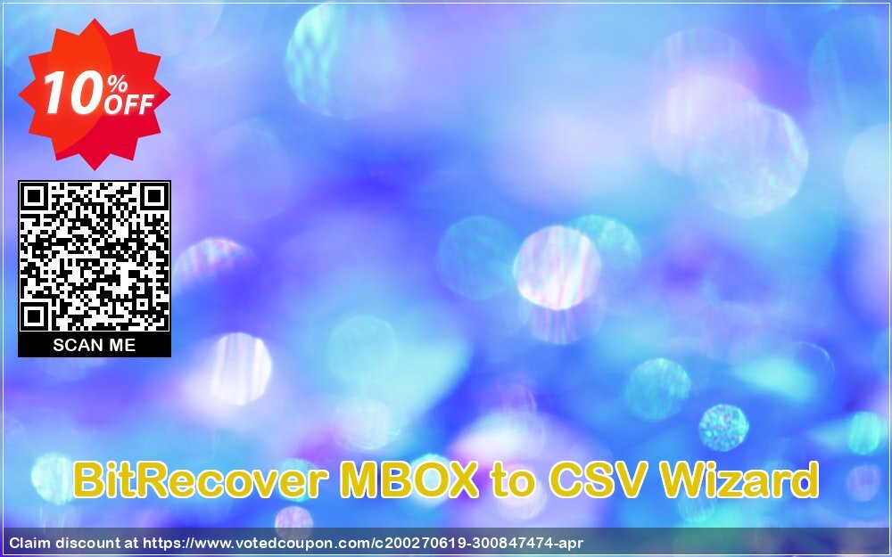 BitRecover MBOX to CSV Wizard Coupon, discount Coupon code BitRecover MBOX to CSV Wizard - Standard License. Promotion: BitRecover MBOX to CSV Wizard - Standard License Exclusive offer 