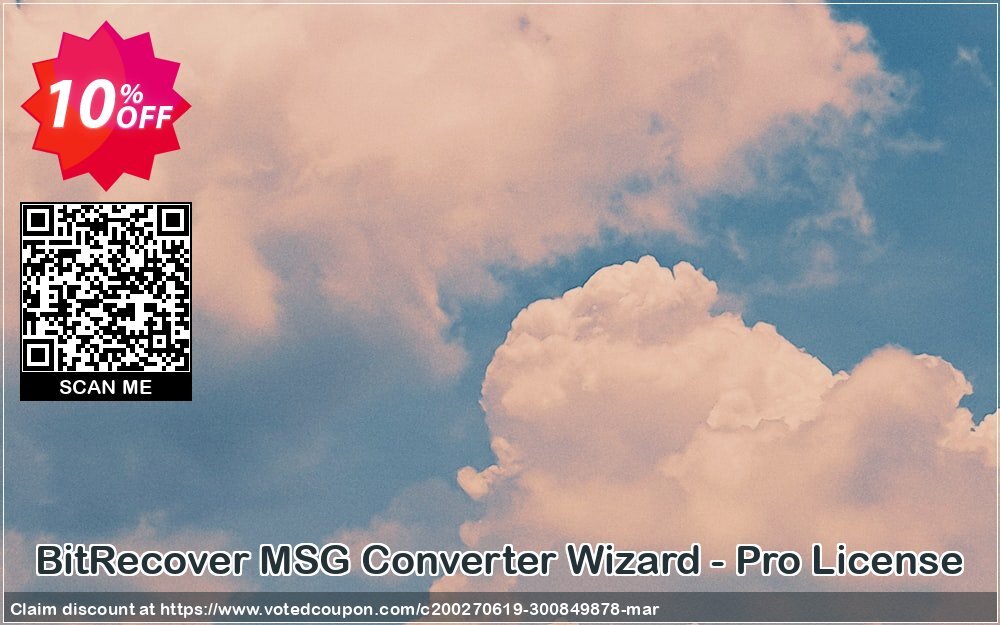 BitRecover MSG Converter Wizard - Pro Plan Coupon, discount Coupon code BitRecover MSG Converter Wizard - Pro License. Promotion: BitRecover MSG Converter Wizard - Pro License Exclusive offer 