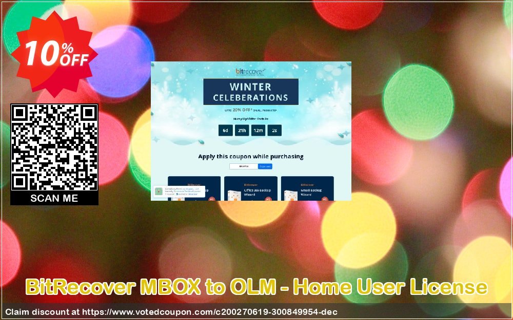 BitRecover MBOX to OLM - Home User Plan Coupon, discount Coupon code BitRecover MBOX to OLM - Home User License. Promotion: BitRecover MBOX to OLM - Home User License Exclusive offer 