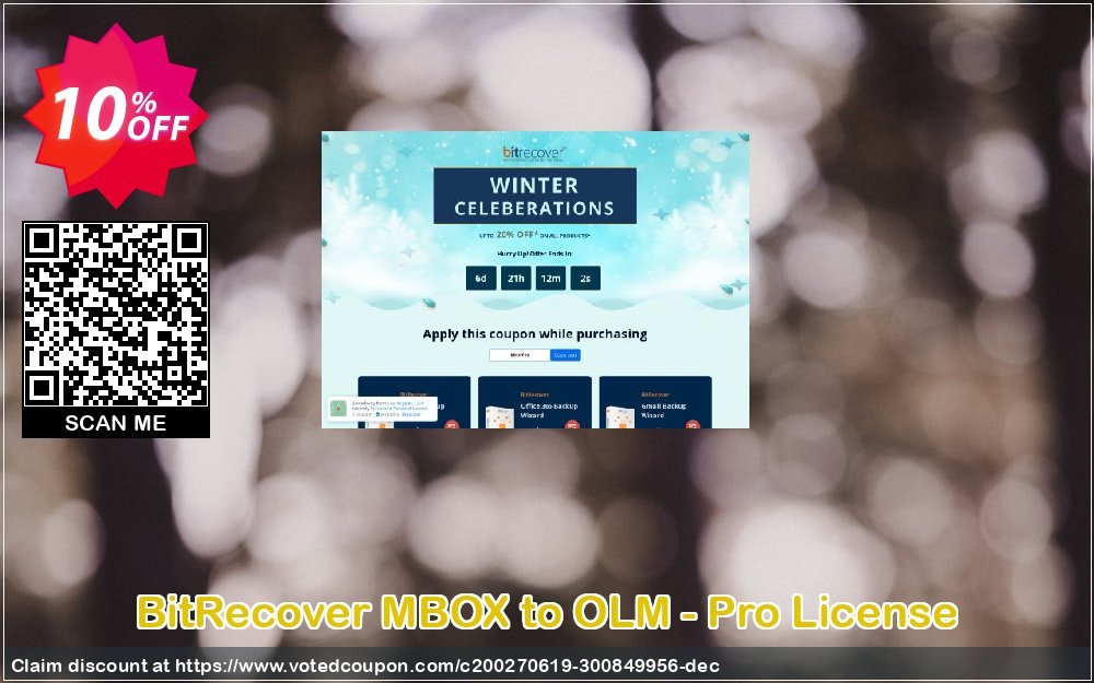 BitRecover MBOX to OLM - Pro Plan Coupon, discount Coupon code BitRecover MBOX to OLM - Pro License. Promotion: BitRecover MBOX to OLM - Pro License Exclusive offer 