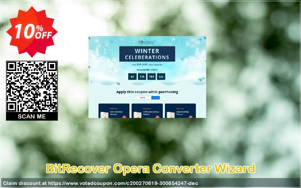 BitRecover Opera Converter Wizard Coupon, discount Coupon code Opera Converter Wizard - Standard License. Promotion: Opera Converter Wizard - Standard License offer from BitRecover