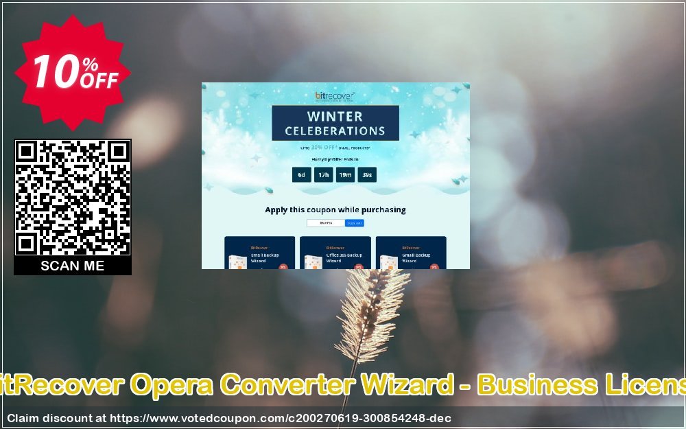 BitRecover Opera Converter Wizard - Business Plan Coupon, discount Coupon code Opera Converter Wizard - Business License. Promotion: Opera Converter Wizard - Business License offer from BitRecover