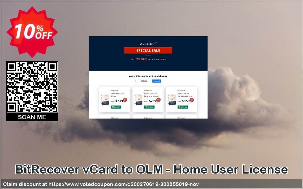 BitRecover vCard to OLM - Home User Plan Coupon, discount Coupon code BitRecover vCard to OLM - Home User License. Promotion: BitRecover vCard to OLM - Home User License Exclusive offer 