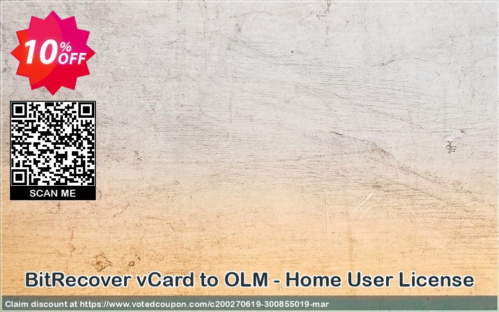 BitRecover vCard to OLM - Home User Plan Coupon, discount Coupon code BitRecover vCard to OLM - Home User License. Promotion: BitRecover vCard to OLM - Home User License Exclusive offer 