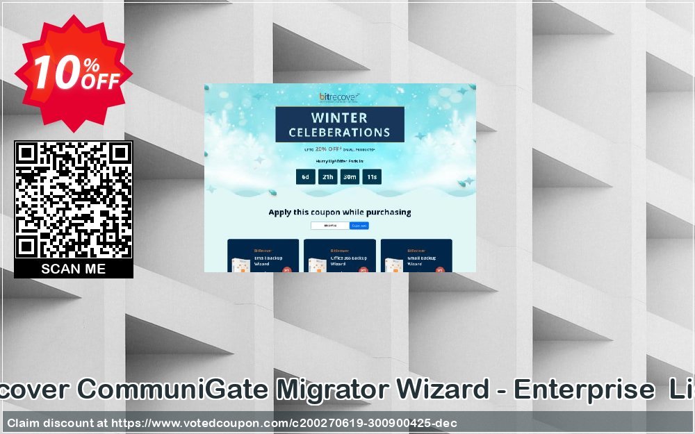 BitRecover CommuniGate Migrator Wizard - Enterprise  Plan Coupon, discount Coupon code BitRecover CommuniGate Migrator Wizard - Enterprise  License. Promotion: BitRecover CommuniGate Migrator Wizard - Enterprise  License Exclusive offer 