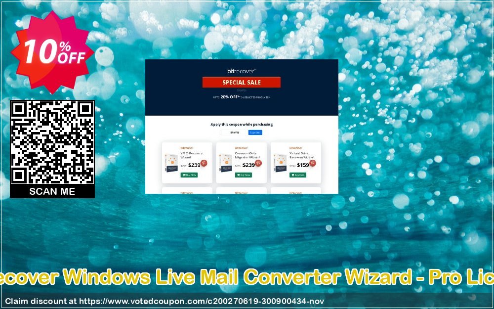 BitRecover WINDOWS Live Mail Converter Wizard - Pro Plan Coupon, discount Coupon code BitRecover Windows Live Mail Converter Wizard - Pro License. Promotion: BitRecover Windows Live Mail Converter Wizard - Pro License Exclusive offer 