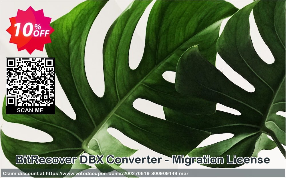 BitRecover DBX Converter - Migration Plan Coupon, discount Coupon code BitRecover DBX Converter - Migration License. Promotion: BitRecover DBX Converter - Migration License Exclusive offer 