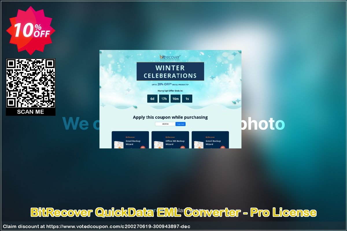 BitRecover QuickData EML Converter - Pro Plan Coupon, discount Coupon code QuickData EML Converter - Pro License. Promotion: QuickData EML Converter - Pro License offer from BitRecover