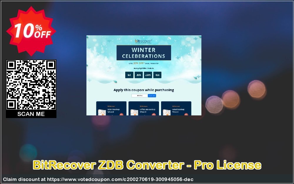BitRecover ZDB Converter - Pro Plan Coupon, discount Coupon code BitRecover ZDB Converter - Pro License. Promotion: BitRecover ZDB Converter - Pro License Exclusive offer 