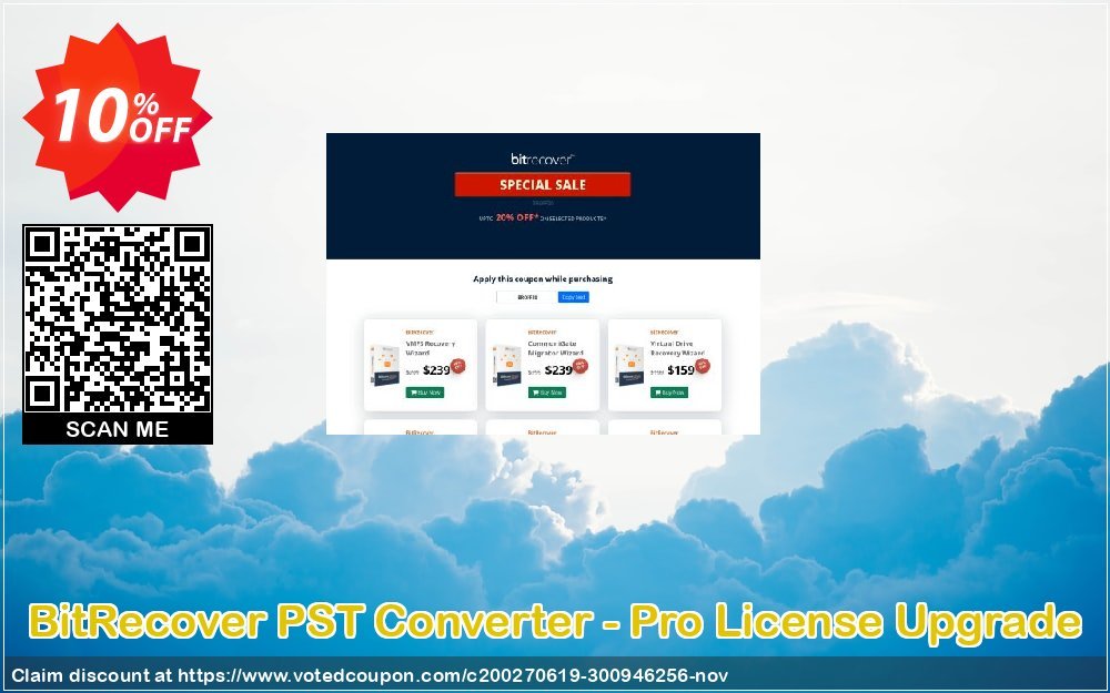 BitRecover PST Converter - Pro Plan Upgrade Coupon, discount Coupon code BitRecover PST Converter - Pro License Upgrade. Promotion: BitRecover PST Converter - Pro License Upgrade Exclusive offer 