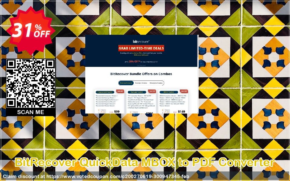 BitRecover QuickData MBOX to PDF Converter Coupon, discount Coupon code QuickData MBOX to PDF Converter - Standard License. Promotion: QuickData MBOX to PDF Converter - Standard License offer from BitRecover