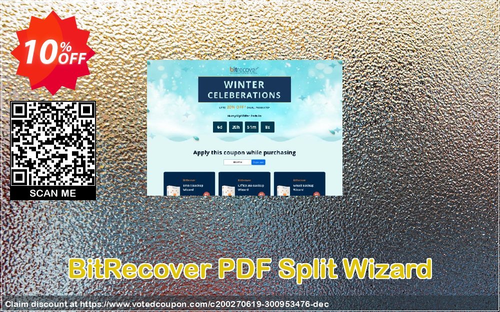 BitRecover PDF Split Wizard Coupon, discount Coupon code BitRecover PDF Split Wizard - Personal License. Promotion: BitRecover PDF Split Wizard - Personal License Exclusive offer 