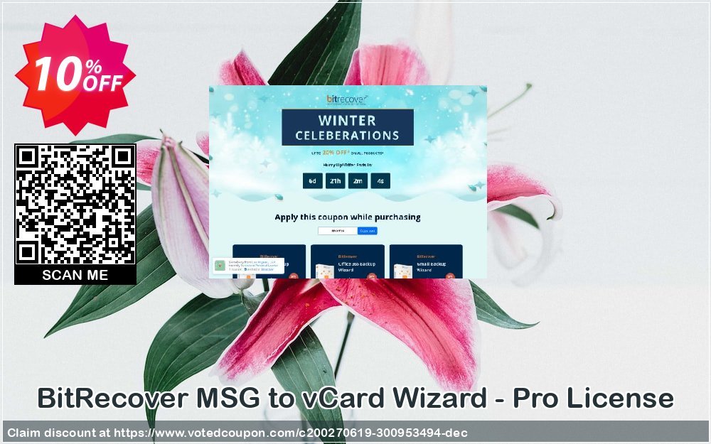 BitRecover MSG to vCard Wizard - Pro Plan Coupon, discount Coupon code BitRecover MSG to vCard Wizard - Pro License. Promotion: BitRecover MSG to vCard Wizard - Pro License Exclusive offer 