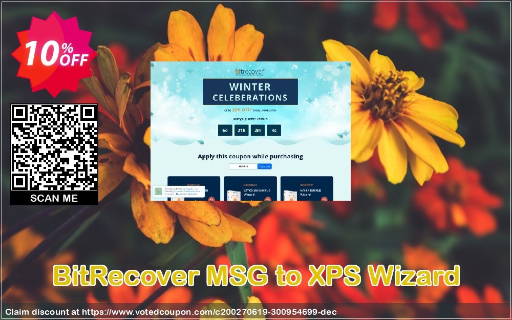 BitRecover MSG to XPS Wizard Coupon, discount Coupon code BitRecover MSG to XPS Wizard - Personal License. Promotion: BitRecover MSG to XPS Wizard - Personal License Exclusive offer 