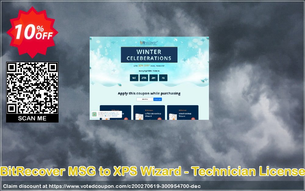 BitRecover MSG to XPS Wizard - Technician Plan Coupon, discount Coupon code BitRecover MSG to XPS Wizard - Technician License. Promotion: BitRecover MSG to XPS Wizard - Technician License Exclusive offer 