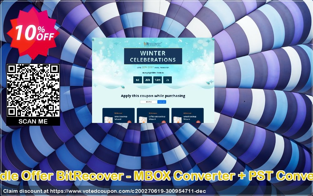 Bundle Offer BitRecover - MBOX Converter + PST Converter Coupon, discount Coupon code Bundle Offer BitRecover - MBOX Converter + PST Converter - Personal License. Promotion: Bundle Offer BitRecover - MBOX Converter + PST Converter - Personal License Exclusive offer 