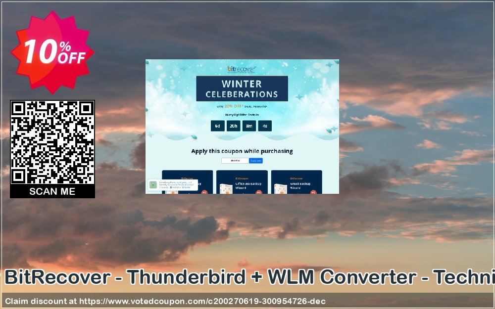 Bundle Offer BitRecover - Thunderbird + WLM Converter - Technician Plan Coupon, discount Coupon code Bundle Offer BitRecover - Thunderbird + WLM Converter - Technician License. Promotion: Bundle Offer BitRecover - Thunderbird + WLM Converter - Technician License Exclusive offer 