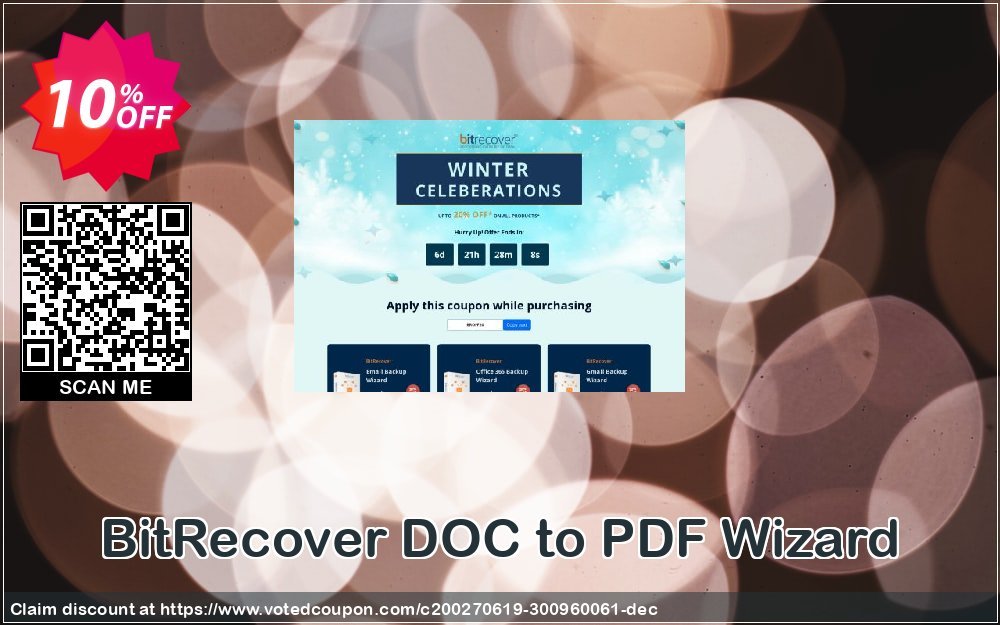 BitRecover DOC to PDF Wizard Coupon, discount Coupon code BitRecover DOC to PDF Wizard - Personal License. Promotion: BitRecover DOC to PDF Wizard - Personal License Exclusive offer 