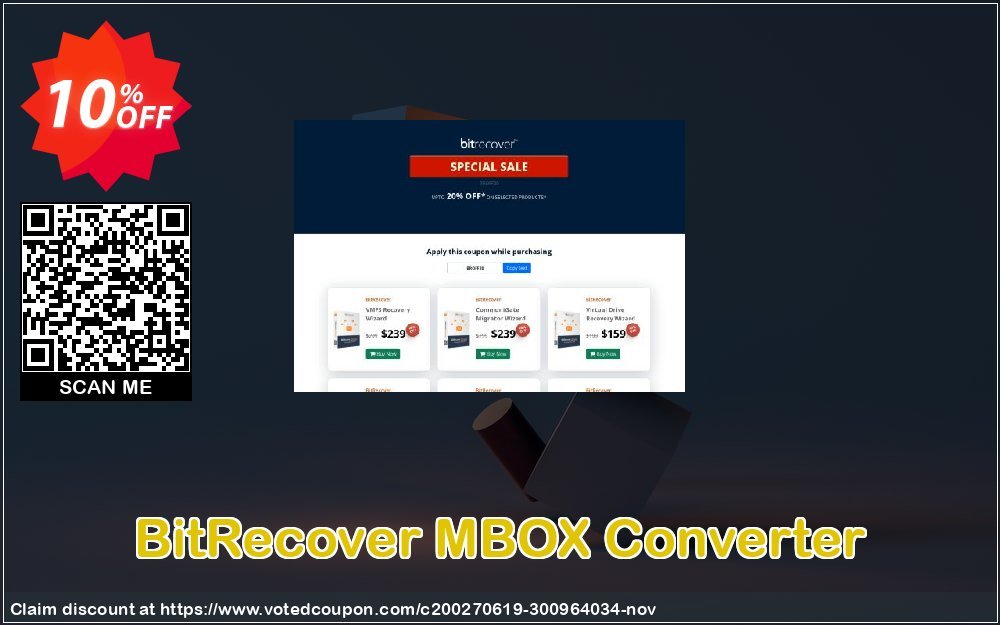 BitRecover MBOX Converter Coupon, discount Coupon code BitRecover MBOX Converter - Standard License. Promotion: BitRecover MBOX Converter - Standard License Exclusive offer 