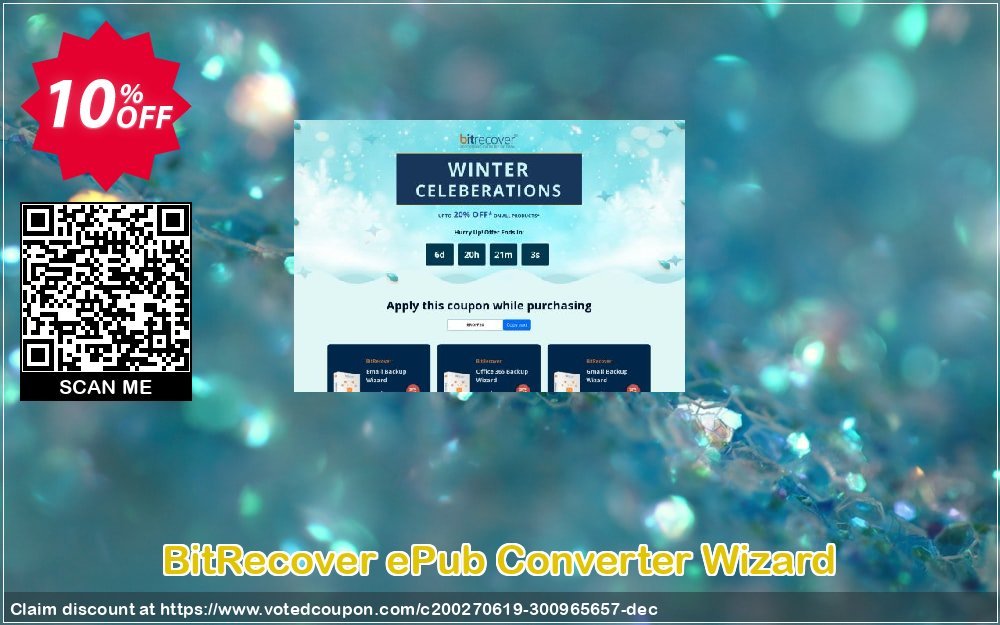 BitRecover ePub Converter Wizard Coupon, discount Coupon code BitRecover ePub Converter Wizard - Standard License. Promotion: BitRecover ePub Converter Wizard - Standard License Exclusive offer 