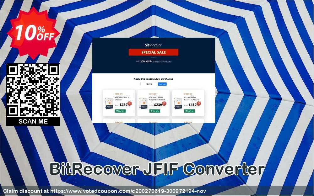 BitRecover JFIF Converter Coupon, discount Coupon code JFIF Converter - Standard License. Promotion: JFIF Converter - Standard License offer from BitRecover