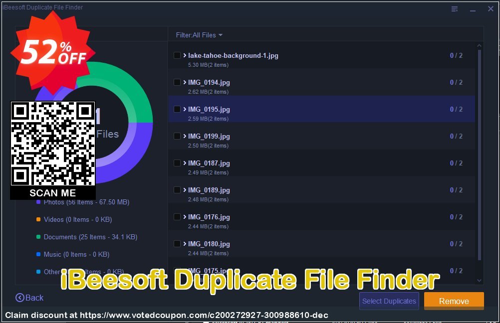 iBeesoft Duplicate File Finder Coupon Code Mar 2024, 52% OFF - VotedCoupon