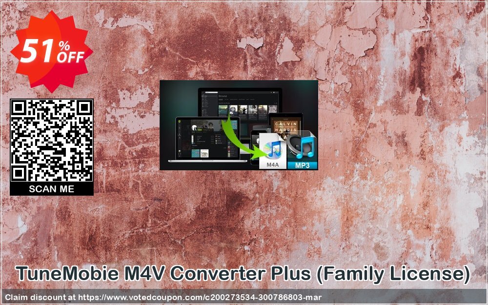 TuneMobie M4V Converter Plus, Family Plan  Coupon Code May 2024, 51% OFF - VotedCoupon