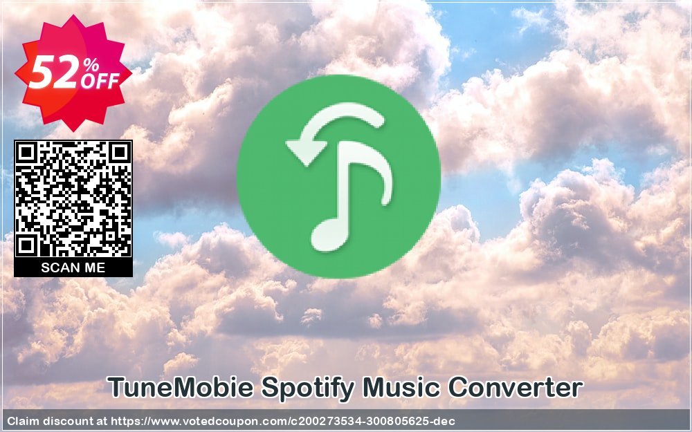 TuneMobie Spotify Music Converter Coupon, discount 50% OFF TuneMobie Spotify Music Converter (Lifetime License), verified. Promotion: Exclusive promo code of TuneMobie Spotify Music Converter (Lifetime License), tested & approved