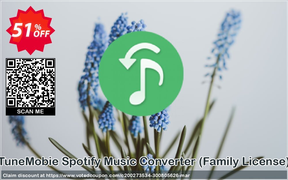 TuneMobie Spotify Music Converter, Family Plan  Coupon, discount Coupon code TuneMobie Spotify Music Converter (Family License). Promotion: TuneMobie Spotify Music Converter (Family License) Exclusive offer 