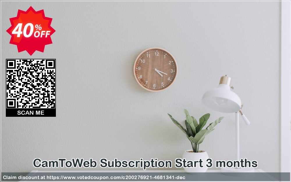 CamToWeb Subscription Start 3 months Coupon, discount CamToWeb Subscription Start 3 months Awesome deals code 2024. Promotion: Awesome deals code of CamToWeb Subscription Start 3 months 2024