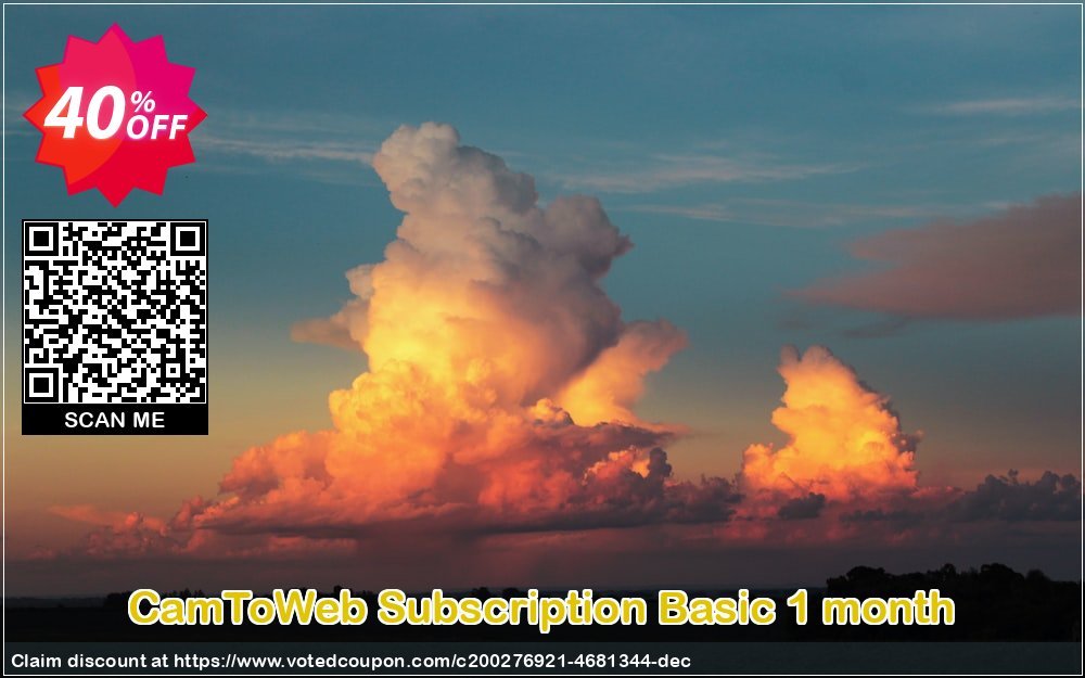 CamToWeb Subscription Basic Monthly Coupon, discount CamToWeb Subscription Basic 1 month Stunning promo code 2023. Promotion: Stunning promo code of CamToWeb Subscription Basic 1 month 2023