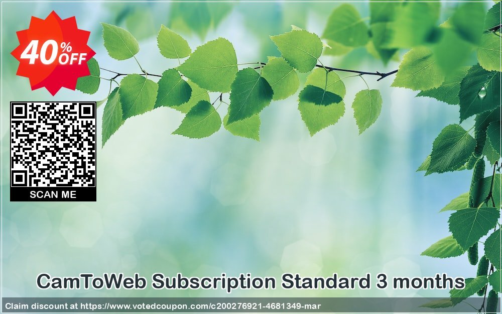 CamToWeb Subscription Standard 3 months Coupon, discount CamToWeb Subscription Standard 3 months Formidable offer code 2024. Promotion: Formidable offer code of CamToWeb Subscription Standard 3 months 2024