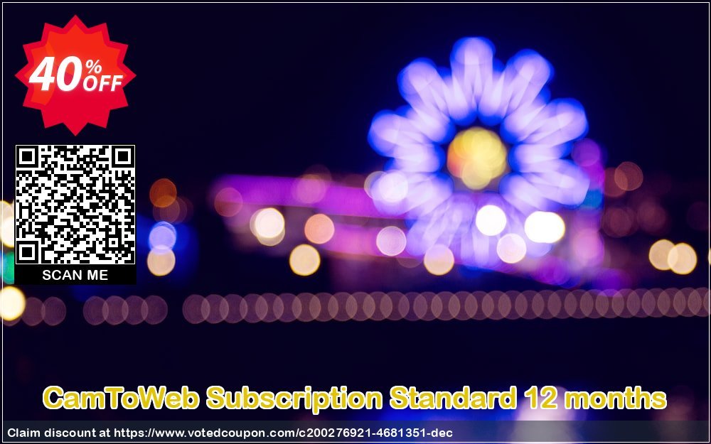 CamToWeb Subscription Standard 12 months Coupon, discount CamToWeb Subscription Standard 12 months Dreaded promo code 2023. Promotion: Dreaded promo code of CamToWeb Subscription Standard 12 months 2023