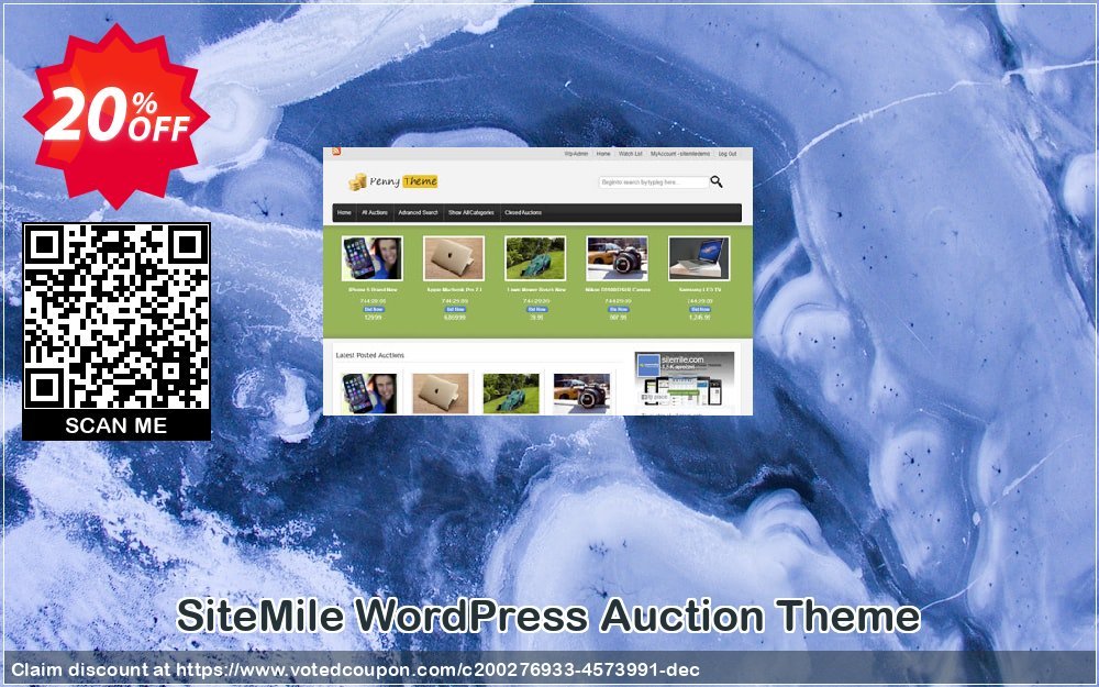SiteMile WordPress Auction Theme Coupon, discount WordPress Auction Theme Awful discount code 2023. Promotion: Awful discount code of WordPress Auction Theme 2023