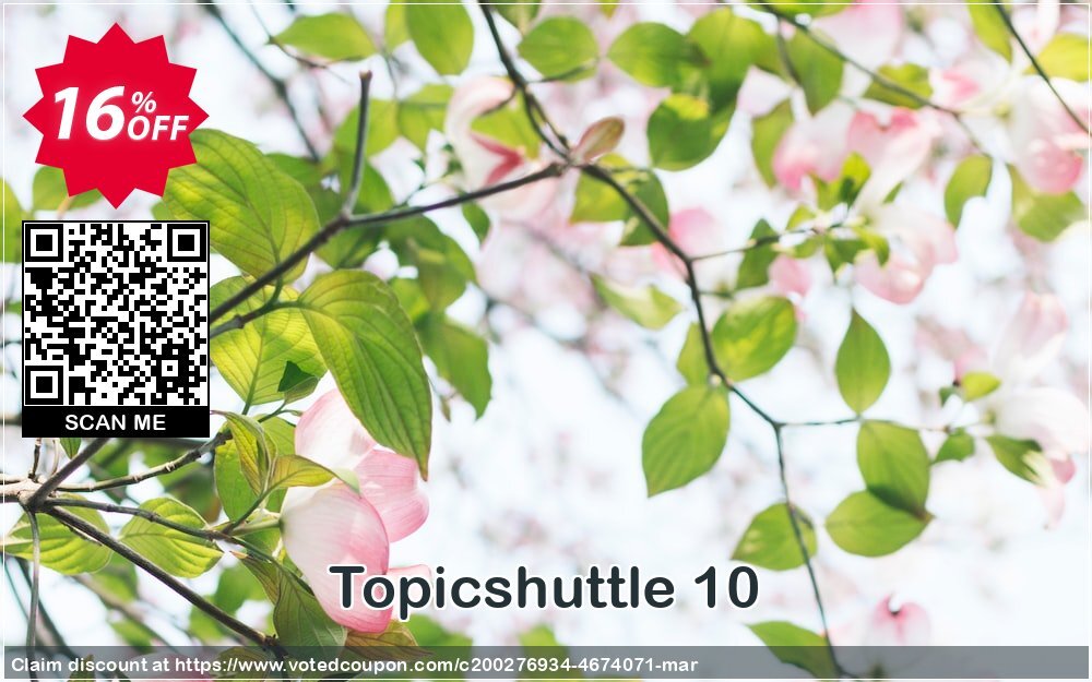 Topicshuttle 10 Coupon Code Apr 2024, 16% OFF - VotedCoupon