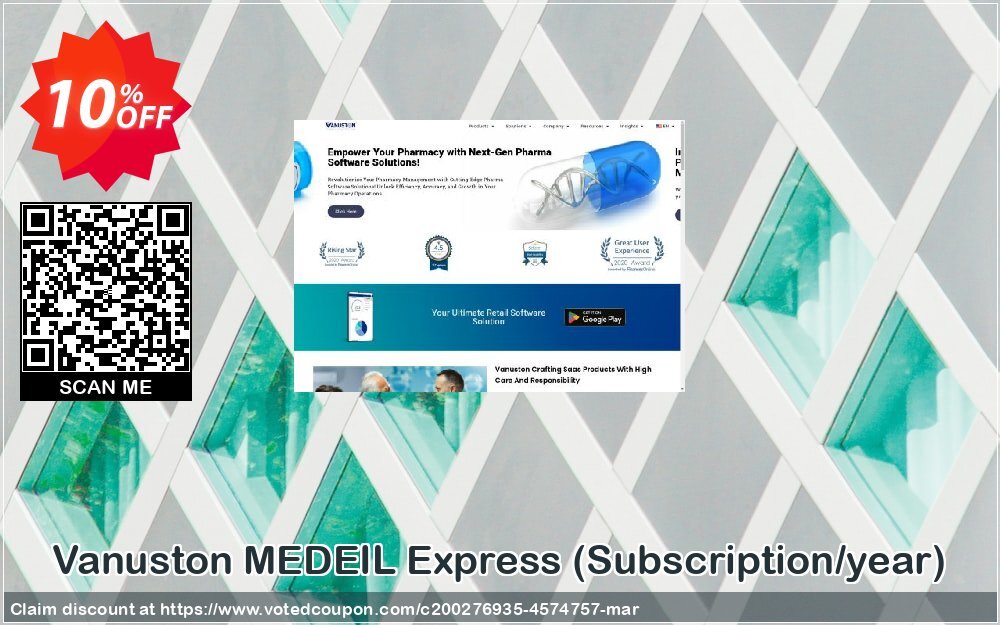 Vanuston MEDEIL Express, Subscription/year  Coupon, discount MEDEIL-EXP-Subscription License/year Hottest discounts code 2024. Promotion: Hottest discounts code of MEDEIL-EXP-Subscription License/year 2024