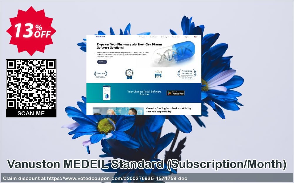 Vanuston MEDEIL Standard, Subscription/Month  Coupon, discount MEDEIL-STD-Subscription License/month Exclusive sales code 2023. Promotion: Exclusive sales code of MEDEIL-STD-Subscription License/month 2023