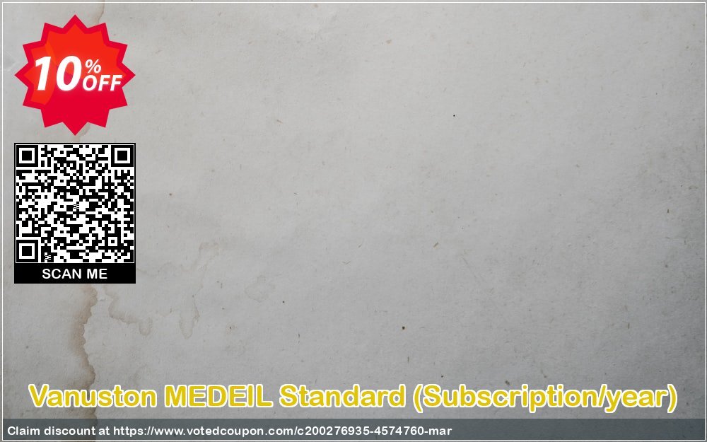 Vanuston MEDEIL Standard, Subscription/year  Coupon, discount MEDEIL-STD-Subscription License/year Awesome deals code 2024. Promotion: Awesome deals code of MEDEIL-STD-Subscription License/year 2024