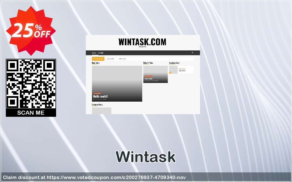 Wintask Coupon, discount 25%OFF. Promotion: Impressive promotions code of Wintask 2024
